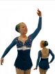 stores free shipping blue and gold figure skating dress Sharene crystals usa kids women BY1526